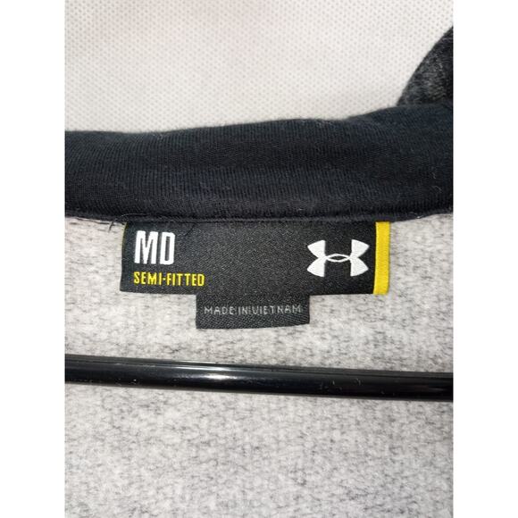 Under Armour Hoodie Womens Medium M Heathered Charcoal Gray Semi Fitted Full Zip - Picture 10 of 10